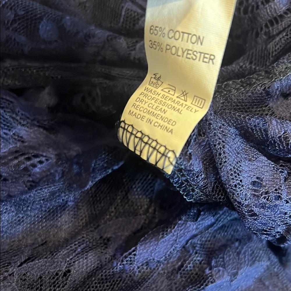Chicaboo Blue Maternity Photoshoot long sleeves Unlined lace Dress L - Picture 6 of 6